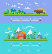 vector ecology illustration infographic elements flat design Eco life