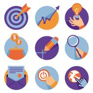 Vector icons in flat retro style N2