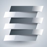 Infographics shiny white and grey paper rectangle banners with shadows