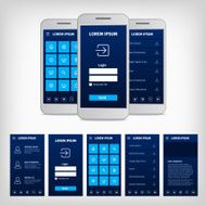 vector conception of blue mobile user interface