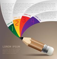 Pencil Infographic Four Stript Vector Illustration N2