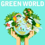 ecology concept flat 3d isometric infographic