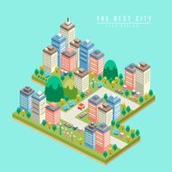 modern city 3d isometric infographic