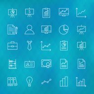 Business Chart Graph and Finance Line Icons Set N2