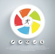 Infographic design template with gear chain N4