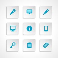 Modern vector icons set bend paper effect N14