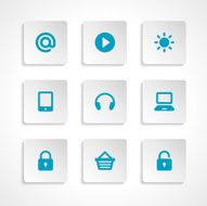 Modern vector icons set bend paper effect N15