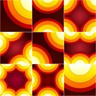 Set of abstract red orange and yellow circle shapes backgrounds