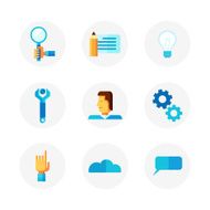 Work process and productivity icon set