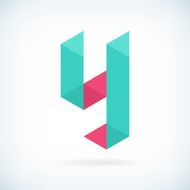 Modern letter Y icon flat design element template N2