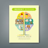 Annual report brain concepts colorful tree shape N2