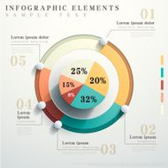 flat style abstract pie chart infographics N5