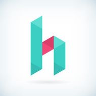 Modern letter H icon flat design element template N2