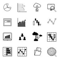 business graph and chart icons set vector illustration