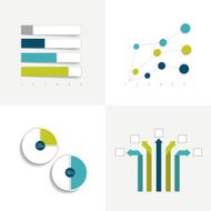 Flat set of charts and brochure elements Simply color editable N11