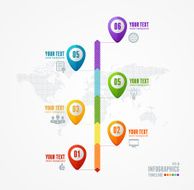 Vector Timeline Infographic Map and pin N2