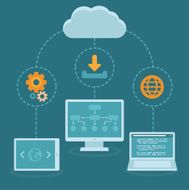 Vector SaaS concept in flat style