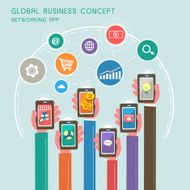 global business concept in flat design