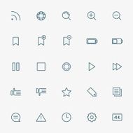 25 web minimal line icons N3
