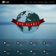 Vector map globe web and mobile template N2