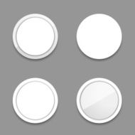 Vector circle white buttons