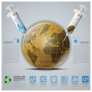 Ecology And Environment Infographic With Syringe To Save The Earth