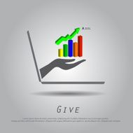 hand hold graph success vector icon N3