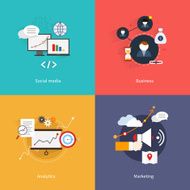 SEO marketing flat