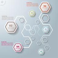 Colorful Abstract Connections Hexagons Infographic 6 Options N3