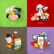 Business concepts 3d vector icons