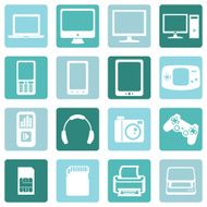 Vector Set of Digital Devices Icons N16