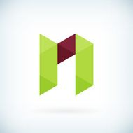 Modern letter N icon flat design element template