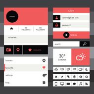 Web design flat elements