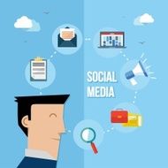 Social media network flat illustration