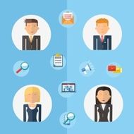 Business teamwork concept flat illustration