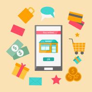 Vector illustration on online shopping theme N2