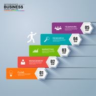 Infographics business stair step success vector design template N11
