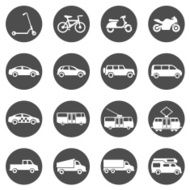 Vector Set of Ground Transportation Icons N6
