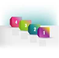 Colour speech cube diagram with text fields Infographic vector