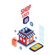 Flat 3d isometric design concept Shopping and e-commerce N9