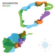 Abstract vector color map of Afghanistan with transparent paint effect
