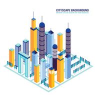 Isometric City buildings and architecture Cityscape N3