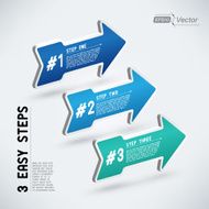 Three easy steps with colorful arrows