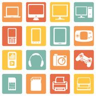 Vector Set of Digital Devices Icons N17