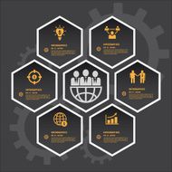 Hexagons group modern business template N2