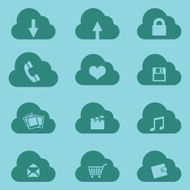 Vector Set of Cloud Icons with Different Conceptions N6