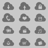 Vector Set of Cloud Icons with Different Conceptions N7