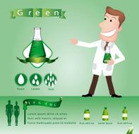 Scientist keeps chemicals in test tube - Illustration