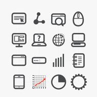 Different SEO icons set with rounded corners