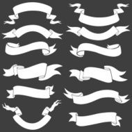Vector Set of White ribbons